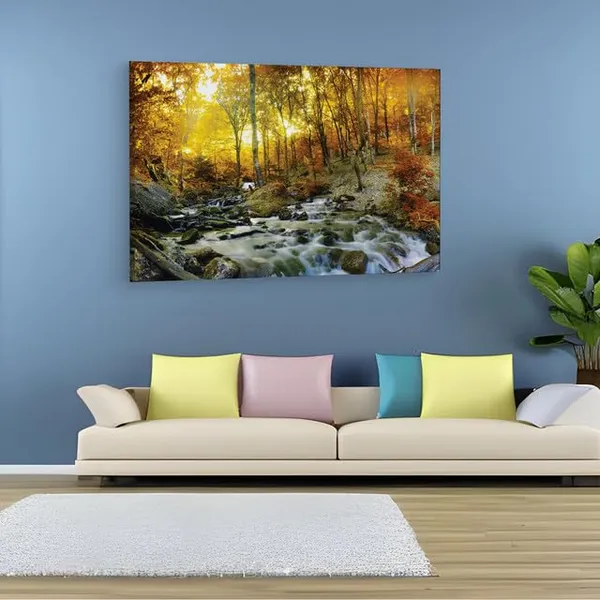 Multicolor_Autumn_Creek_Woods_Wall_Mural,_Wooden_Framed_Canvas_Paintings_|_For_Home_Decor_|_Bedroom,_Living_Room,Wall_Decoration_|_Wall_Art_Painting,_Ct0802,_Size_16_X_24_In