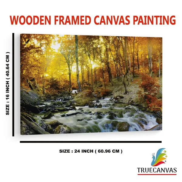 Multicolor_Autumn_Creek_Woods_Wall_Mural,_Wooden_Framed_Canvas_Paintings_|_For_Home_Decor_|_Bedroom,_Living_Room,Wall_Decoration_|_Wall_Art_Painting,_Ct0802,_Size_16_X_24_In