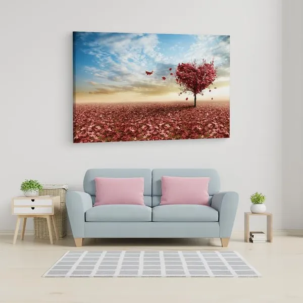 Multicolor_Heart_Shaped_Tree_With_Spilled,_Wooden_Framed_Canvas_Paintings_|_For_Home_Decor_|_Bedroom,_Living_Room,Wall_Decoration_|_Wall_Art_Painting,_Ct0806,_Size_16_X_24_In