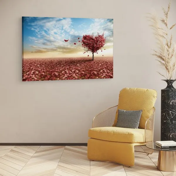 Multicolor_Heart_Shaped_Tree_With_Spilled,_Wooden_Framed_Canvas_Paintings_|_For_Home_Decor_|_Bedroom,_Living_Room,Wall_Decoration_|_Wall_Art_Painting,_Ct0806,_Size_16_X_24_In