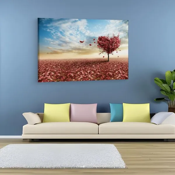 Multicolor_Heart_Shaped_Tree_With_Spilled,_Wooden_Framed_Canvas_Paintings_|_For_Home_Decor_|_Bedroom,_Living_Room,Wall_Decoration_|_Wall_Art_Painting,_Ct0806,_Size_16_X_24_In