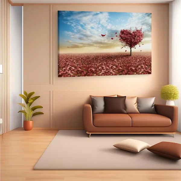 Multicolor_Heart_Shaped_Tree_With_Spilled,_Wooden_Framed_Canvas_Paintings_|_For_Home_Decor_|_Bedroom,_Living_Room,Wall_Decoration_|_Wall_Art_Painting,_Ct0806,_Size_16_X_24_In
