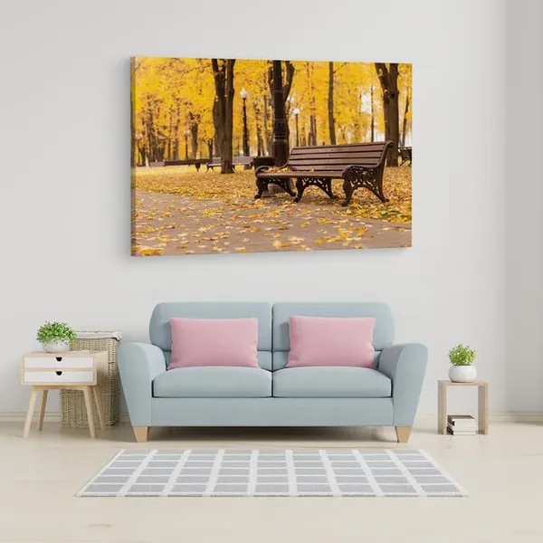 Multicolor_Autumn_Park_Bench_Scene_Nature_Mural,_Wooden_Framed_Canvas_Paintings_|_For_Home_Decor_|_Bedroom,_Living_Room,Wall_Decoration_|_Wall_Art_Painting,_Ct0809,_Size_16_X_24_In