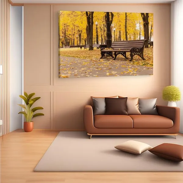 Multicolor_Autumn_Park_Bench_Scene_Nature_Mural,_Wooden_Framed_Canvas_Paintings_|_For_Home_Decor_|_Bedroom,_Living_Room,Wall_Decoration_|_Wall_Art_Painting,_Ct0809,_Size_16_X_24_In