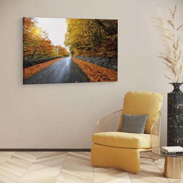 Multicolor_|_Forest_Road_Yellow_Tree_With_Sun,_Wooden_Framed_Canvas_Paintings_|_For_Home_Decor_|_Bedroom,_Living_Room,Wall_Decoration_|_Wall_Art_Painting,_Ct0822,_Size_16_X_24_In