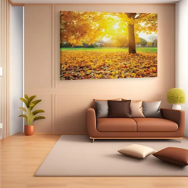 Multicolor_Sunny_Autumn_Foliage_Logo,_Wooden_Framed_Canvas_Paintings_|_For_Home_Decor_|_Bedroom,_Living_Room,Wall_Decoration_|_Wall_Art_Painting,_Ct0829,_Size_16_X_24_In