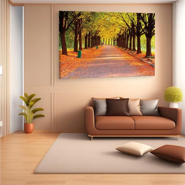 Multicolor_Autumn_In_Evening_Park,_Wooden_Framed_Canvas_Paintings_|_For_Home_Decor_|_Bedroom,_Living_Room,Wall_Decoration_|_Wall_Art_Painting,_Ct0837,_Size_16_X_24_In