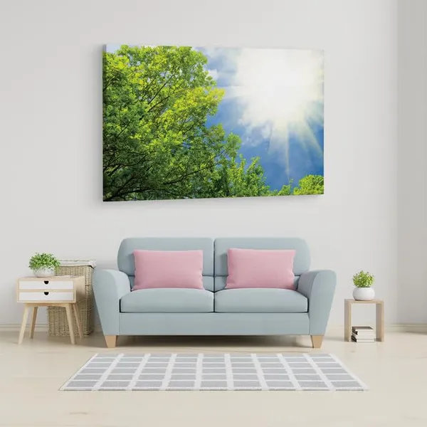 Multicolor_Spring_Green_Trees_And_Sunshine,_Wooden_Framed_Canvas_Paintings_|_For_Home_Decor_|_Bedroom,_Living_Room,Wall_Decoration_|_Wall_Art_Painting,_Ct0850,_Size_16_X_24_In