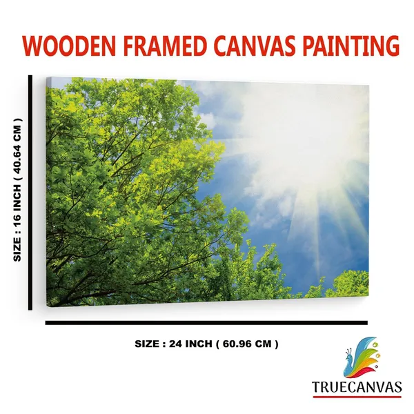 Multicolor_Spring_Green_Trees_And_Sunshine,_Wooden_Framed_Canvas_Paintings_|_For_Home_Decor_|_Bedroom,_Living_Room,Wall_Decoration_|_Wall_Art_Painting,_Ct0850,_Size_16_X_24_In