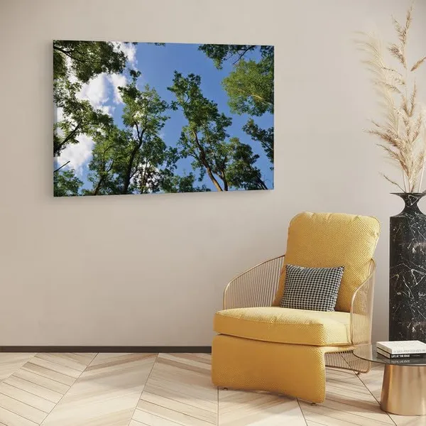 Multicolor_Green_Leaf_Tree_Under_Blue_Sky,_Wooden_Framed_Canvas_Paintings_|_For_Home_Decor_|_Bedroom,_Living_Room,Wall_Decoration_|_Wall_Art_Painting,_Ct0858,_Size_16_X_24_In