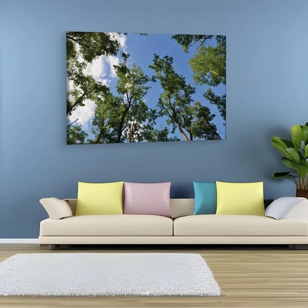 Multicolor_Green_Leaf_Tree_Under_Blue_Sky,_Wooden_Framed_Canvas_Paintings_|_For_Home_Decor_|_Bedroom,_Living_Room,Wall_Decoration_|_Wall_Art_Painting,_Ct0858,_Size_16_X_24_In