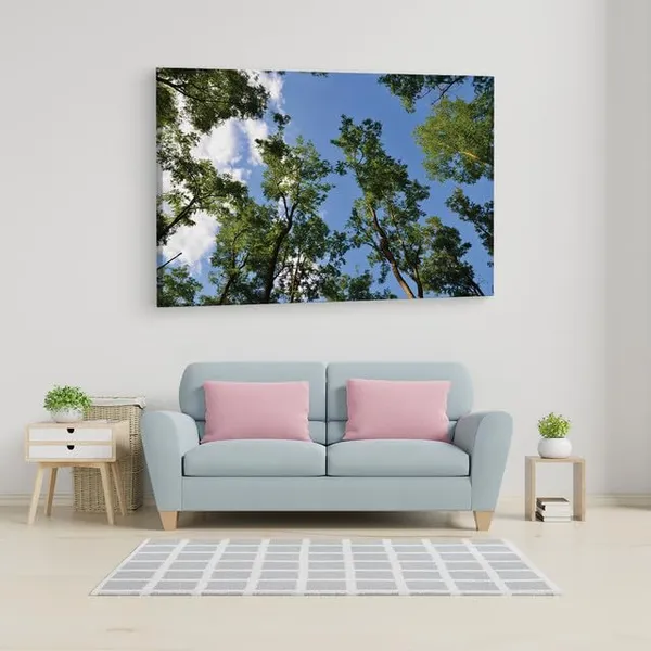 Multicolor_Green_Leaf_Tree_Under_Blue_Sky,_Wooden_Framed_Canvas_Paintings_|_For_Home_Decor_|_Bedroom,_Living_Room,Wall_Decoration_|_Wall_Art_Painting,_Ct0858,_Size_16_X_24_In