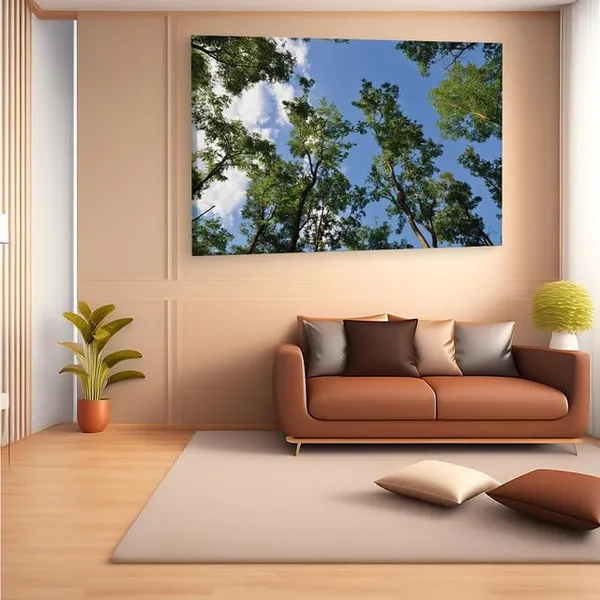 Multicolor_Green_Leaf_Tree_Under_Blue_Sky,_Wooden_Framed_Canvas_Paintings_|_For_Home_Decor_|_Bedroom,_Living_Room,Wall_Decoration_|_Wall_Art_Painting,_Ct0858,_Size_16_X_24_In