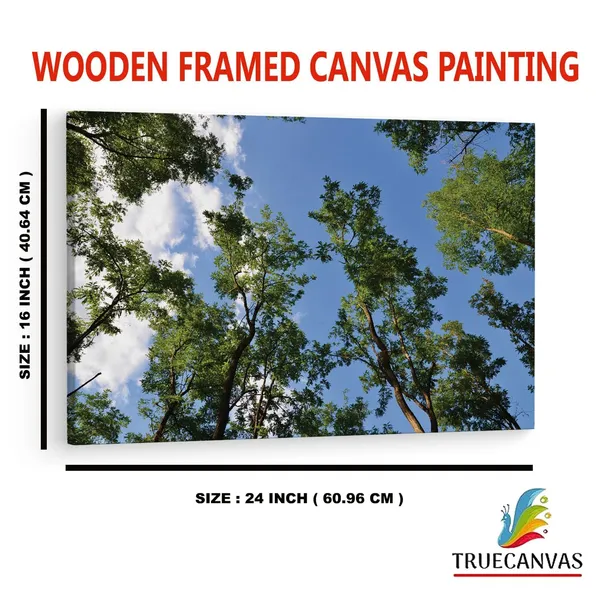 Multicolor_Green_Leaf_Tree_Under_Blue_Sky,_Wooden_Framed_Canvas_Paintings_|_For_Home_Decor_|_Bedroom,_Living_Room,Wall_Decoration_|_Wall_Art_Painting,_Ct0858,_Size_16_X_24_In