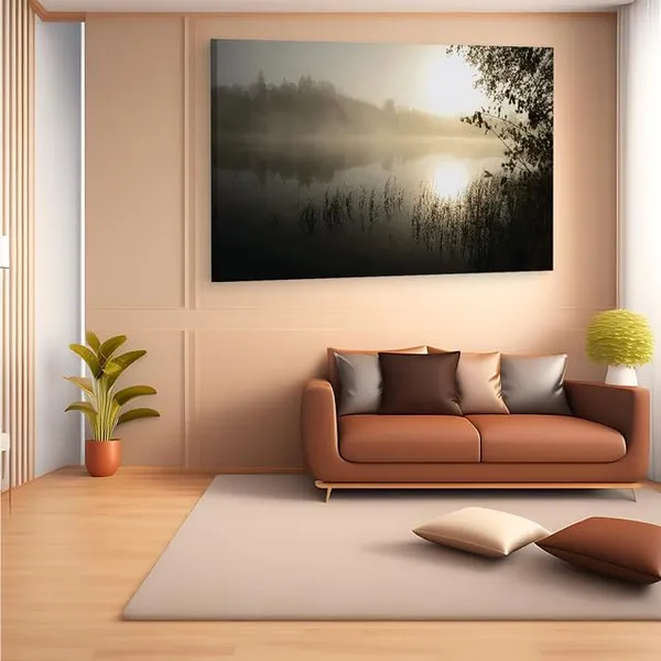 Multicolor_Morning'S_Fog_Over_The_Lake,_Wooden_Framed_Canvas_Paintings_|_For_Home_Decor_|_Bedroom,_Living_Room,Wall_Decoration_|_Wall_Art_Painting,_Ct0862,_Size_16_X_24_In