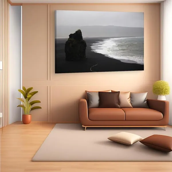 Multicolor_Reynisfjara_Beach,_Wooden_Framed_Canvas_Paintings_|_For_Home_Decor_|_Bedroom,_Living_Room,Wall_Decoration_|_Wall_Art_Painting,_Ct0882,_Size_16_X_24_In