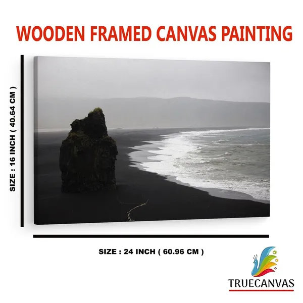 Multicolor_Reynisfjara_Beach,_Wooden_Framed_Canvas_Paintings_|_For_Home_Decor_|_Bedroom,_Living_Room,Wall_Decoration_|_Wall_Art_Painting,_Ct0882,_Size_16_X_24_In