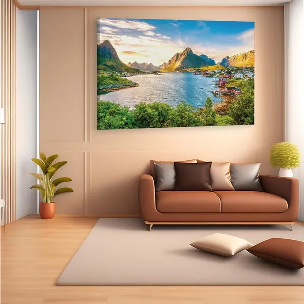 Multicolor_Lofoten,_Wooden_Framed_Canvas_Paintings_|_For_Home_Decor_|_Bedroom,_Living_Room,Wall_Decoration_|_Wall_Art_Painting,_Ct0896,_Size_16_X_24_In