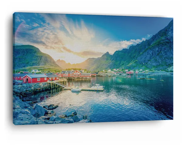 Multicolor_Lofoten,_Wooden_Framed_Canvas_Paintings_|_For_Home_Decor_|_Bedroom,_Living_Room,Wall_Decoration_|_Wall_Art_Painting,_Ct0897,_Size_16_X_24_In