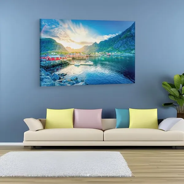 Multicolor_Lofoten,_Wooden_Framed_Canvas_Paintings_|_For_Home_Decor_|_Bedroom,_Living_Room,Wall_Decoration_|_Wall_Art_Painting,_Ct0897,_Size_16_X_24_In