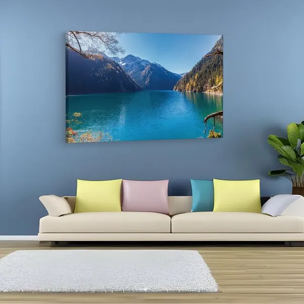 Multicolor_Jiuzhaigou_Lake,_Wooden_Framed_Canvas_Paintings_|_For_Home_Decor_|_Bedroom,_Living_Room,Wall_Decoration_|_Wall_Art_Painting,_Ct0910,_Size_16_X_24_In