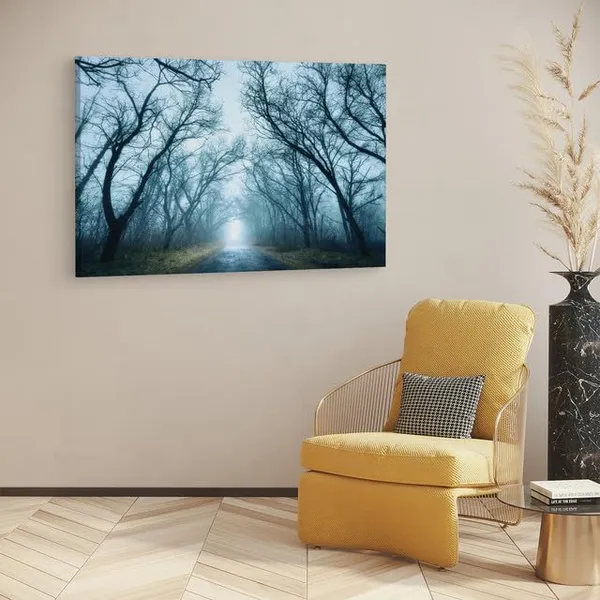 Multicolor_Scary_Autumn_|_Forest_Fog_Road,_Wooden_Framed_Canvas_Paintings_|_For_Home_Decor_|_Bedroom,_Living_Room,Wall_Decoration_|_Wall_Art_Painting,_Ct0916,_Size_16_X_24_In