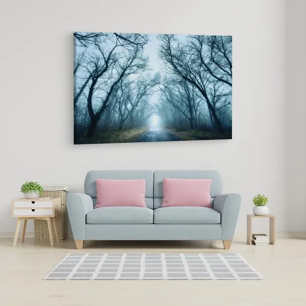 Multicolor_Scary_Autumn_|_Forest_Fog_Road,_Wooden_Framed_Canvas_Paintings_|_For_Home_Decor_|_Bedroom,_Living_Room,Wall_Decoration_|_Wall_Art_Painting,_Ct0916,_Size_16_X_24_In