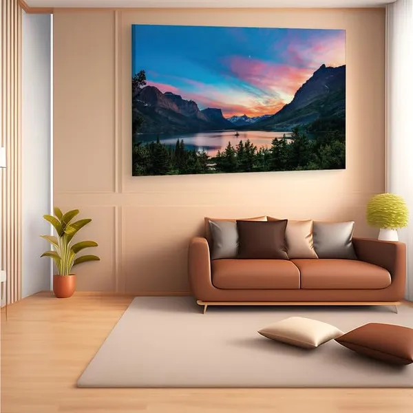 Multicolor_Saint_Mary_Lake,_Wooden_Framed_Canvas_Paintings_|_For_Home_Decor_|_Bedroom,_Living_Room,Wall_Decoration_|_Wall_Art_Painting,_Ct0918,_Size_16_X_24_In