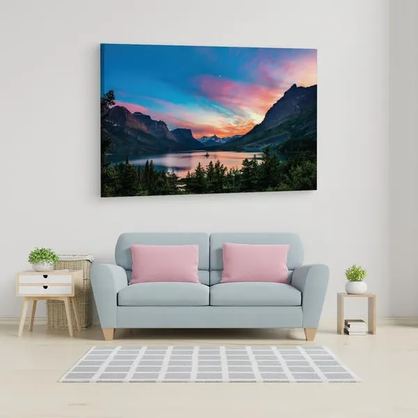 Multicolor_Saint_Mary_Lake,_Wooden_Framed_Canvas_Paintings_|_For_Home_Decor_|_Bedroom,_Living_Room,Wall_Decoration_|_Wall_Art_Painting,_Ct0918,_Size_16_X_24_In