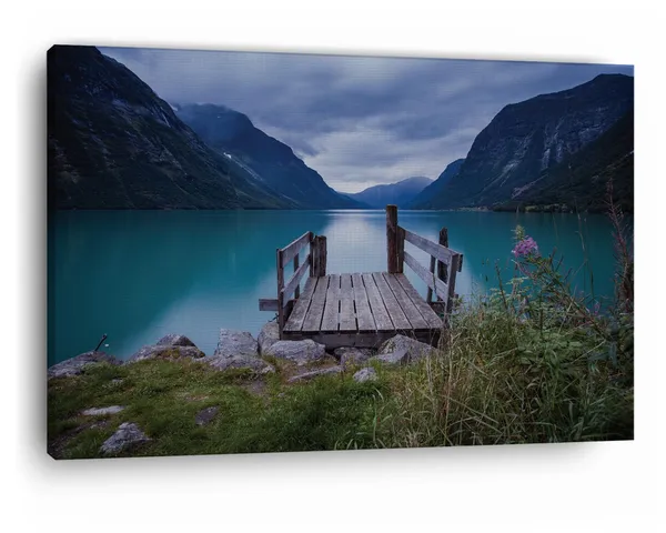 Multicolor_Norway_Sea_Lake,_Wooden_Framed_Canvas_Paintings_|_For_Home_Decor_|_Bedroom,_Living_Room,Wall_Decoration_|_Wall_Art_Painting,_Ct0919,_Size_16_X_24_In