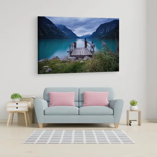 Multicolor_Norway_Sea_Lake,_Wooden_Framed_Canvas_Paintings_|_For_Home_Decor_|_Bedroom,_Living_Room,Wall_Decoration_|_Wall_Art_Painting,_Ct0919,_Size_16_X_24_In
