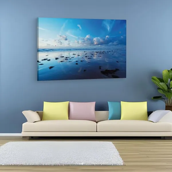 Multicolor_Glasslike,_Rocks,_Ocean,_Bonito,_Wooden_Framed_Canvas_Paintings_|_For_Home_Decor_|_Bedroom,_Living_Room,Wall_Decoration_|_Wall_Art_Painting,_Ct0921,_Size_16_X_24_In