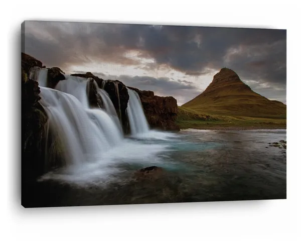 Multicolor_Sn?Fellsj?Kull_National_Park,_Wooden_Framed_Canvas_Paintings_|_For_Home_Decor_|_Bedroom,_Living_Room,Wall_Decoration_|_Wall_Art_Painting,_Ct0922,_Size_16_X_24_In
