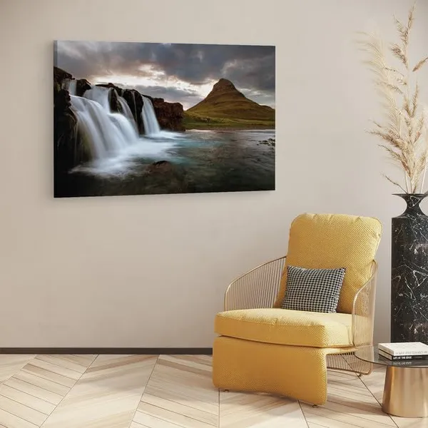 Multicolor_Sn?Fellsj?Kull_National_Park,_Wooden_Framed_Canvas_Paintings_|_For_Home_Decor_|_Bedroom,_Living_Room,Wall_Decoration_|_Wall_Art_Painting,_Ct0922,_Size_16_X_24_In