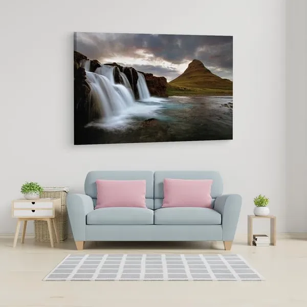 Multicolor_Sn?Fellsj?Kull_National_Park,_Wooden_Framed_Canvas_Paintings_|_For_Home_Decor_|_Bedroom,_Living_Room,Wall_Decoration_|_Wall_Art_Painting,_Ct0922,_Size_16_X_24_In