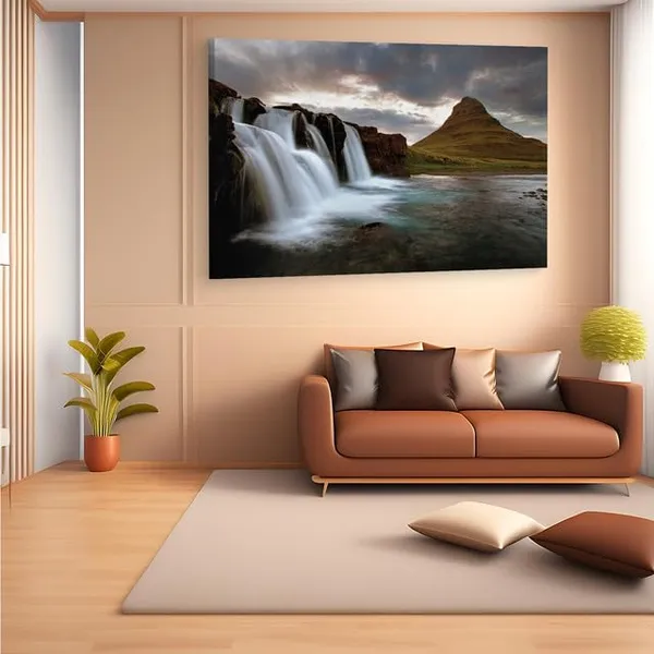 Multicolor_Sn?Fellsj?Kull_National_Park,_Wooden_Framed_Canvas_Paintings_|_For_Home_Decor_|_Bedroom,_Living_Room,Wall_Decoration_|_Wall_Art_Painting,_Ct0922,_Size_16_X_24_In