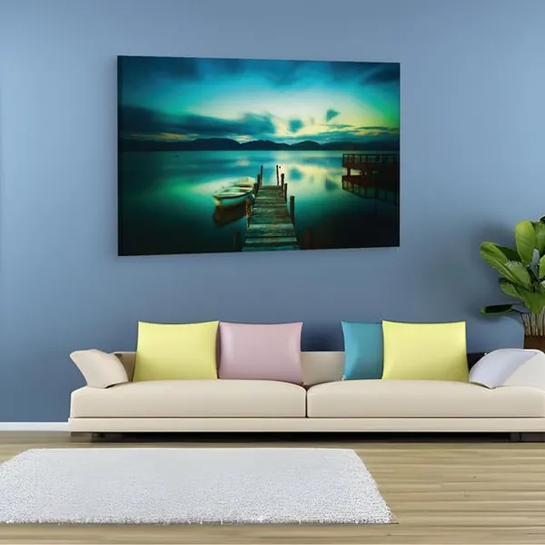 Multicolor_Wooden_Jetty_And_Boat_In_Sea,_Wooden_Framed_Canvas_Paintings_|_For_Home_Decor_|_Bedroom,_Living_Room,Wall_Decoration_|_Wall_Art_Painting,_Ct0926,_Size_16_X_24_In