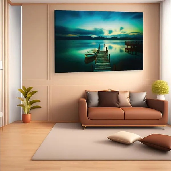 Multicolor_Wooden_Jetty_And_Boat_In_Sea,_Wooden_Framed_Canvas_Paintings_|_For_Home_Decor_|_Bedroom,_Living_Room,Wall_Decoration_|_Wall_Art_Painting,_Ct0926,_Size_16_X_24_In
