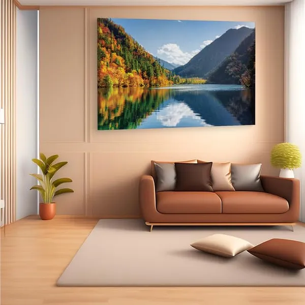 Multicolor_Jiuzhai_Valley_National_Park,_Wooden_Framed_Canvas_Paintings_|_For_Home_Decor_|_Bedroom,_Living_Room,Wall_Decoration_|_Wall_Art_Painting,_Ct0930,_Size_16_X_24_In