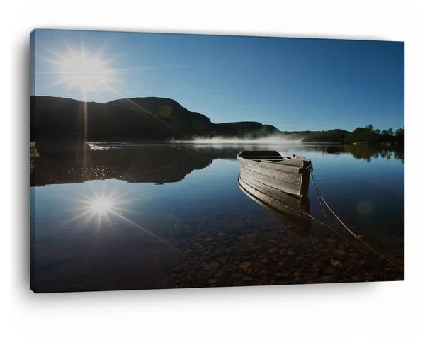 Multicolor_Bilderdepot24_Boot_Am_See,_Wooden_Framed_Canvas_Paintings_|_For_Home_Decor_|_Bedroom,_Living_Room,Wall_Decoration_|_Wall_Art_Painting,_Ct0936,_Size_16_X_24_In