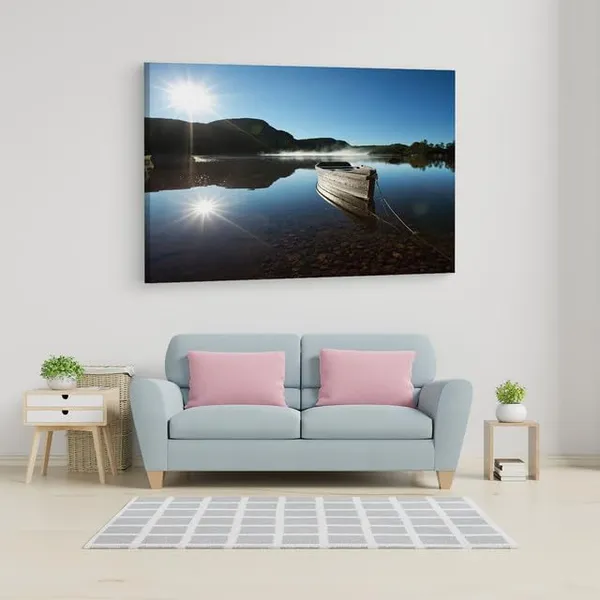 Multicolor_Bilderdepot24_Boot_Am_See,_Wooden_Framed_Canvas_Paintings_|_For_Home_Decor_|_Bedroom,_Living_Room,Wall_Decoration_|_Wall_Art_Painting,_Ct0936,_Size_16_X_24_In