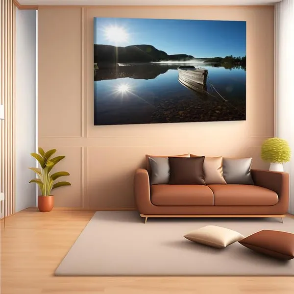 Multicolor_Bilderdepot24_Boot_Am_See,_Wooden_Framed_Canvas_Paintings_|_For_Home_Decor_|_Bedroom,_Living_Room,Wall_Decoration_|_Wall_Art_Painting,_Ct0936,_Size_16_X_24_In