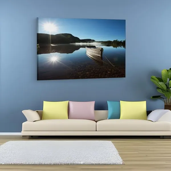 Multicolor_Bilderdepot24_Boot_Am_See,_Wooden_Framed_Canvas_Paintings_|_For_Home_Decor_|_Bedroom,_Living_Room,Wall_Decoration_|_Wall_Art_Painting,_Ct0936,_Size_16_X_24_In