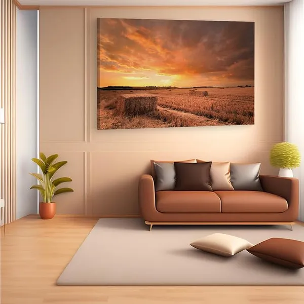 Multicolor_Hay_Bales_Sunset,_Wooden_Framed_Canvas_Paintings_|_For_Home_Decor_|_Bedroom,_Living_Room,Wall_Decoration_|_Wall_Art_Painting,_Ct0939,_Size_16_X_24_In