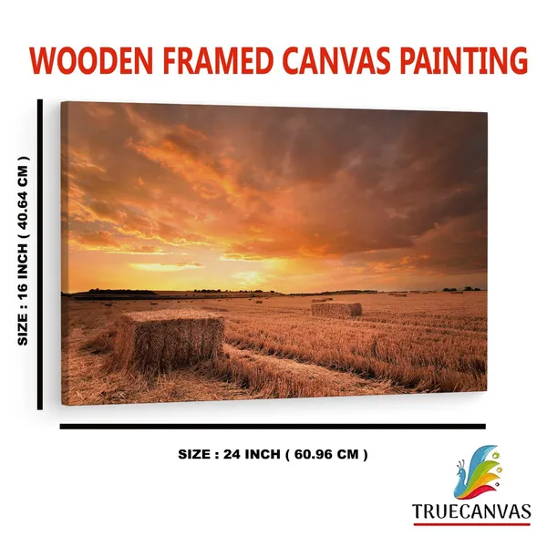 Multicolor_Hay_Bales_Sunset,_Wooden_Framed_Canvas_Paintings_|_For_Home_Decor_|_Bedroom,_Living_Room,Wall_Decoration_|_Wall_Art_Painting,_Ct0939,_Size_16_X_24_In