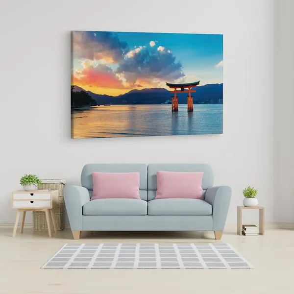 Multicolor_Itsukushima_Jinja_Otorii,_Wooden_Framed_Canvas_Paintings_|_For_Home_Decor_|_Bedroom,_Living_Room,Wall_Decoration_|_Wall_Art_Painting,_Ct0943,_Size_16_X_24_In