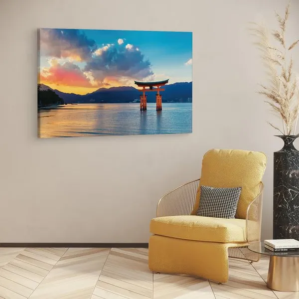 Multicolor_Itsukushima_Jinja_Otorii,_Wooden_Framed_Canvas_Paintings_|_For_Home_Decor_|_Bedroom,_Living_Room,Wall_Decoration_|_Wall_Art_Painting,_Ct0943,_Size_16_X_24_In