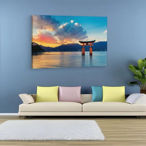Multicolor_Itsukushima_Jinja_Otorii,_Wooden_Framed_Canvas_Paintings_|_For_Home_Decor_|_Bedroom,_Living_Room,Wall_Decoration_|_Wall_Art_Painting,_Ct0943,_Size_16_X_24_In