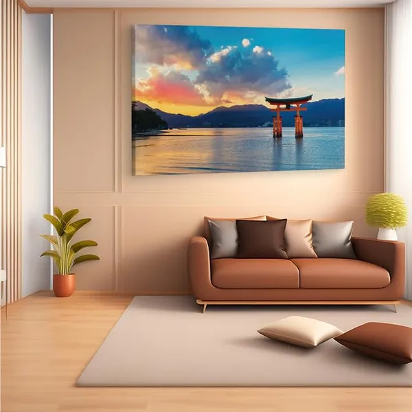 Multicolor_Itsukushima_Jinja_Otorii,_Wooden_Framed_Canvas_Paintings_|_For_Home_Decor_|_Bedroom,_Living_Room,Wall_Decoration_|_Wall_Art_Painting,_Ct0943,_Size_16_X_24_In