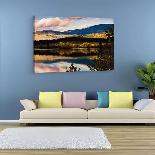 Multicolor_Bennington_Lake,_Wooden_Framed_Canvas_Paintings_|_For_Home_Decor_|_Bedroom,_Living_Room,Wall_Decoration_|_Wall_Art_Painting,_Ct0965,_Size_16_X_24_In